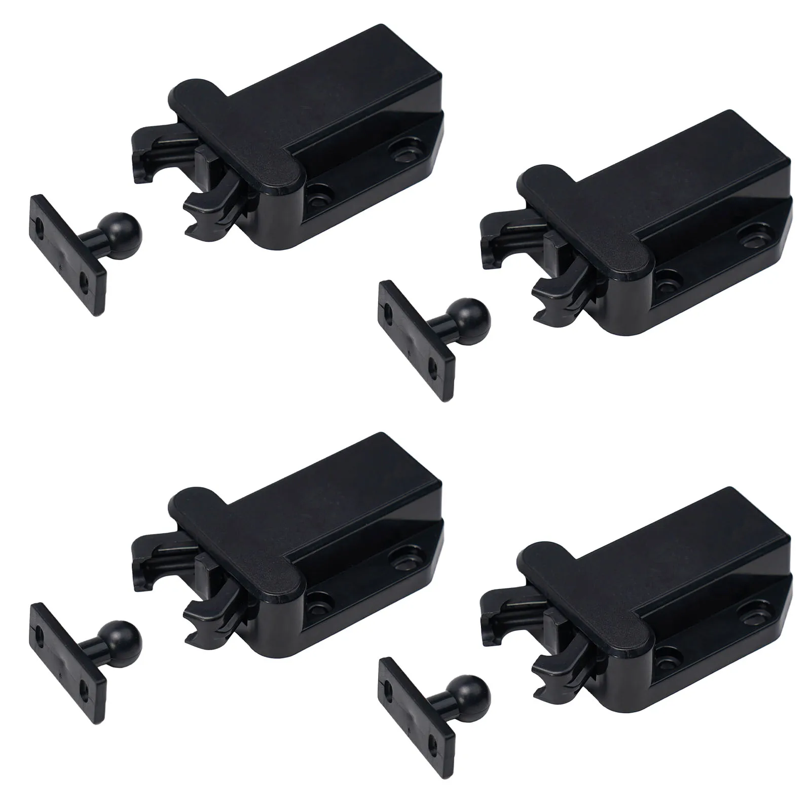 Description Picture 3 of item4 Pcs High Quality Catch Latch Push To Open Release  ABS Beetles Drawer Black Cabinet Latches Catch Touch Cupboard Door