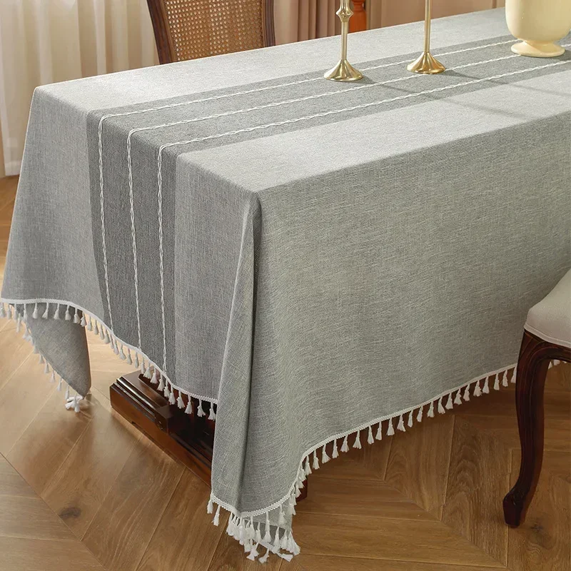 

Хлопковый и льняной большой декоративный коврик для стола, 300 см, 180 см