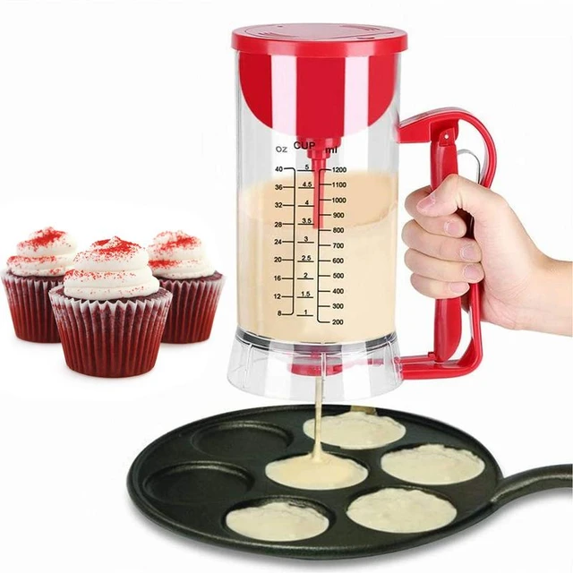  Hand Crank Batter Dispenser,Hand-held Manual Stirring Separator  Funnel Mixer with Scale Baking Tool for Pancake Cupcake Waffle : Home &  Kitchen