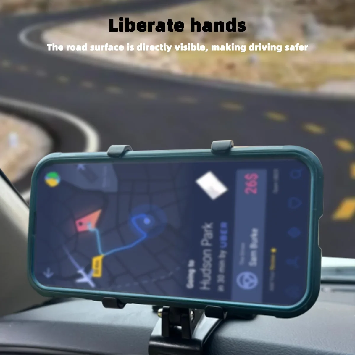 Car Phone Holder ABS Mobile Phone Sun Visor Holder Auto Rear View Mirror Support 360 Degree Rotation Accessories