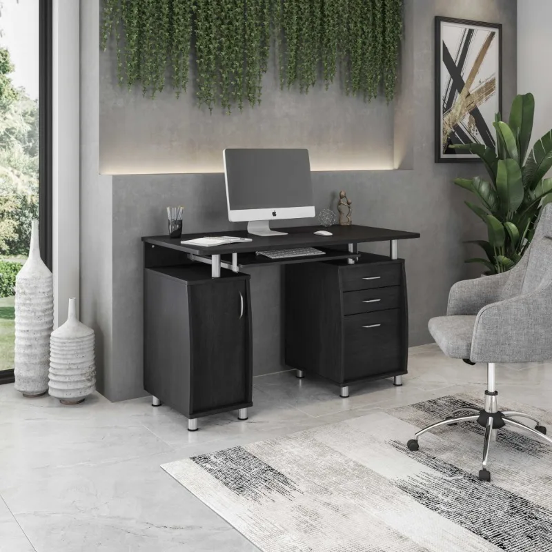 

Computer Desk with Drawers & File Cabinet for Home Office, Desk with Storage, Espresso