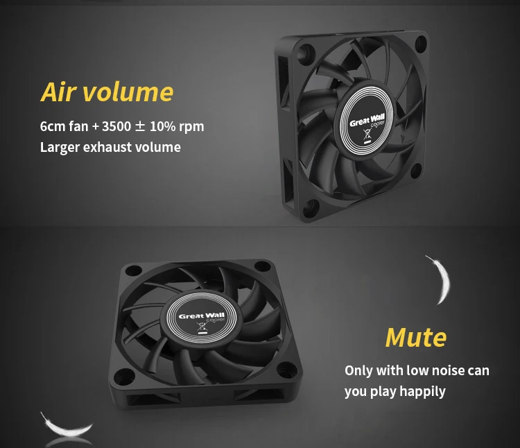 3Pin Cooling Fan Multi-Size 60/70/80/90MM Ultra Silent Low Noise 12V DC Brushles