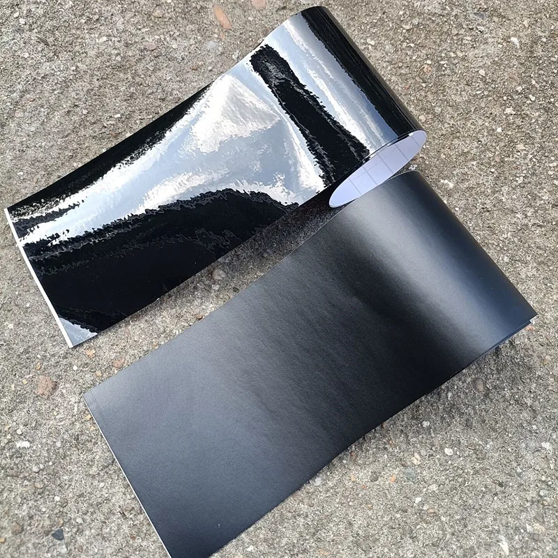 10cm Width Matte Gloss Black Air-Release Vinyl Wrap Roll Glossy Car Body Sticker Wrapping Foil 1