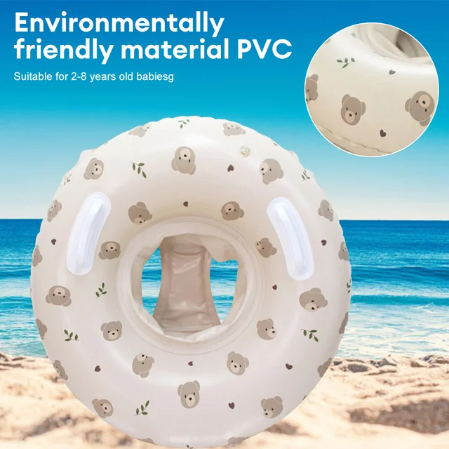 Gyerek Felfújható Úszógyűrű 2-8Y Úszó Ülés Kültéri Gyűrű Úszócsónak Baba Biztonsági Mentőmellény Medve