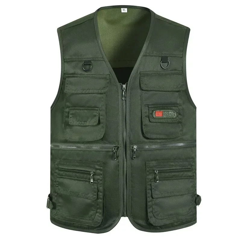 Men's Lightweight Vest Spring Autumn Outerwear Multi-Pocket Elderly Style Fashionable Thin Coat Casual Loose Fit China Made