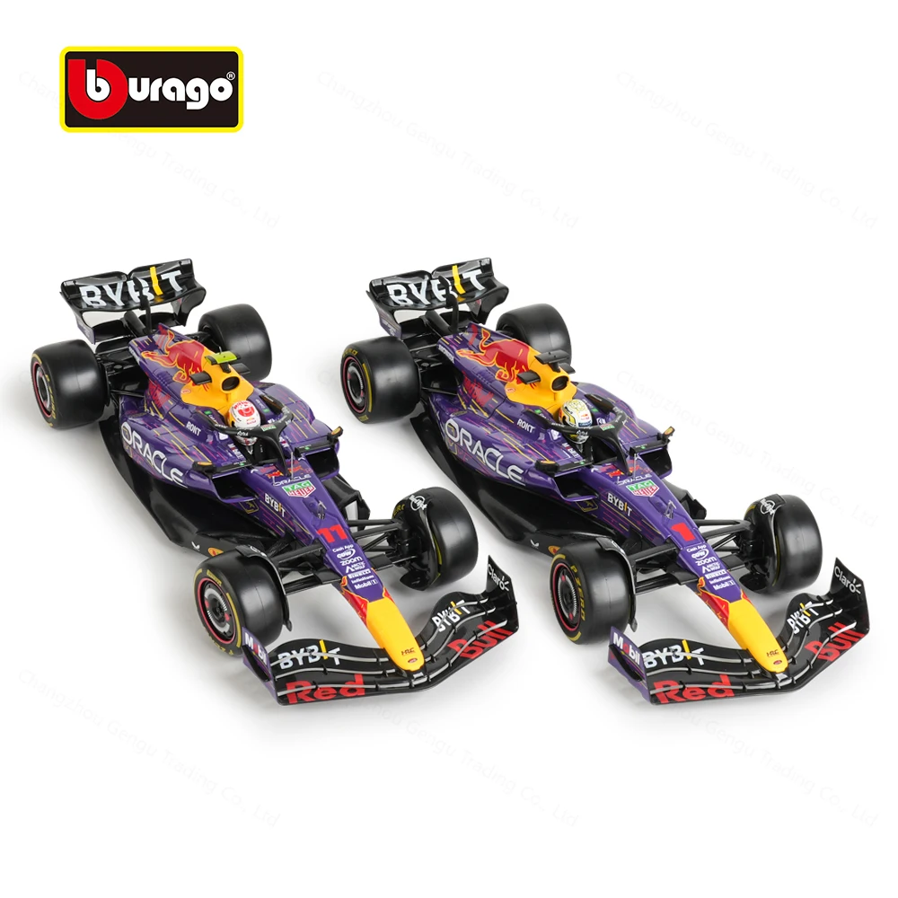 Bburago 1:18 Red Bull RB19 2023 Miami Las Vegas GP #16 #55 F1 Racing Formula Car Static Diecast Alloy Model Car