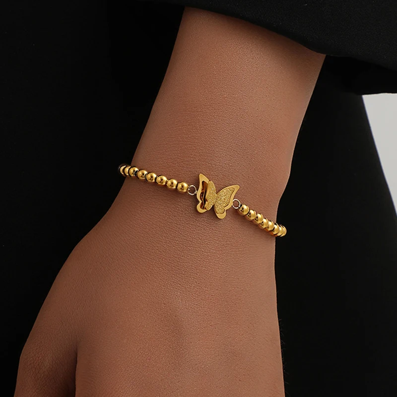 DIEYURO 316L Stainless Steel Gold Color Multilayer Cross Charm Bracelet For Women New Punk Street Heart Wrist Jewelry Gift