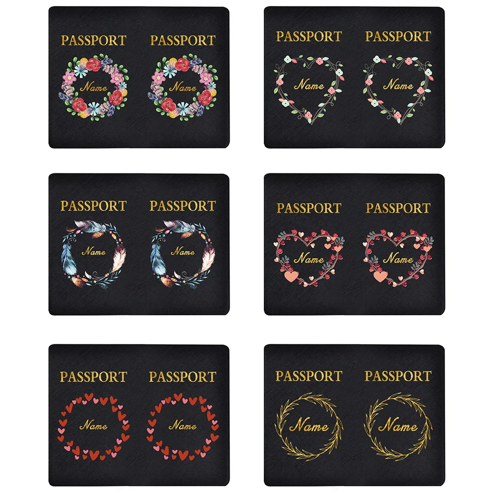 Customize Free Name Passport Holder ID Cover Women Men Portable Bank Card Passport Business PU Wallet Case Travel Accessories