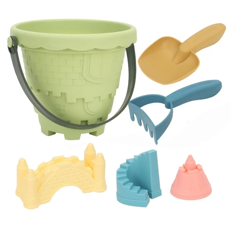 6pcs Summer Sand Bucket Seaside Toy Set Summer Sand Play Water Game Kits Sandboxes Shovel Castle Mold Model Seaside Toy P31B 3