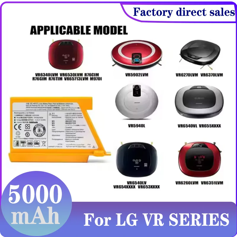 NEW For LG Sweeping Mopping Robot VR65715LVM VR65720LVMP EAC62218205 VR66750LVWP EAC60766107 AGM30061001 Vacuum Cleaner battery