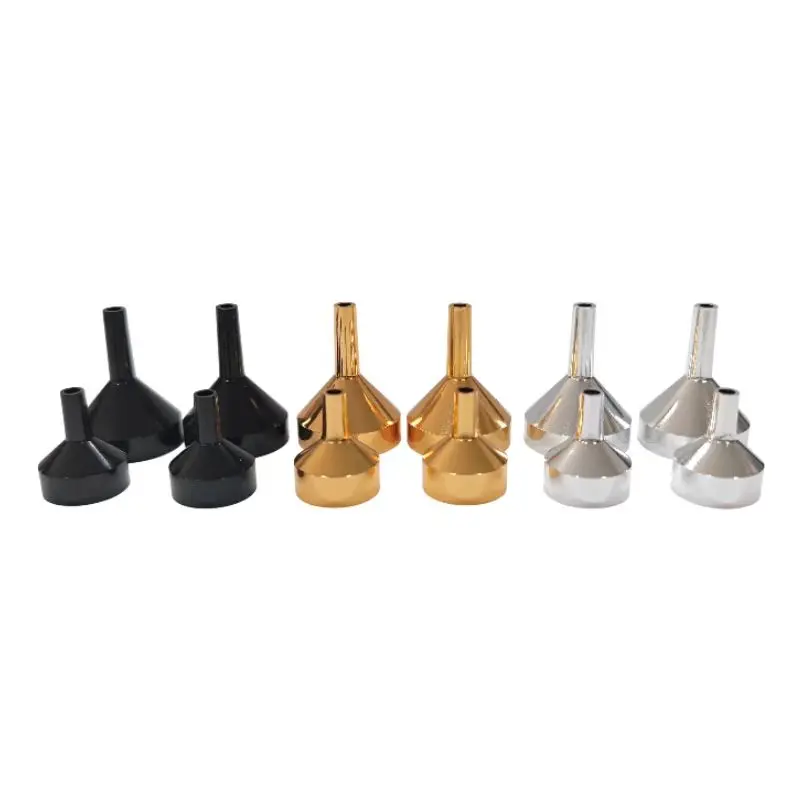 5/10/50/100pcs Metal Funnel Mini Small Funnel Black Silver Gold Aluminum Metal Alloy Funnel for Perfume Essential Oil Bottle 1