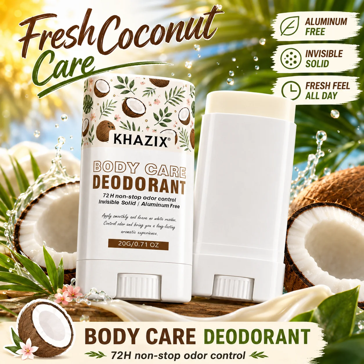 Deodorante stick per ascelle | Formula a doppia azione contro gli odori | Burro di Karité e Oli Essenziali Infusi | Freschezza Delicata e Duratura. Bo - immagine 2