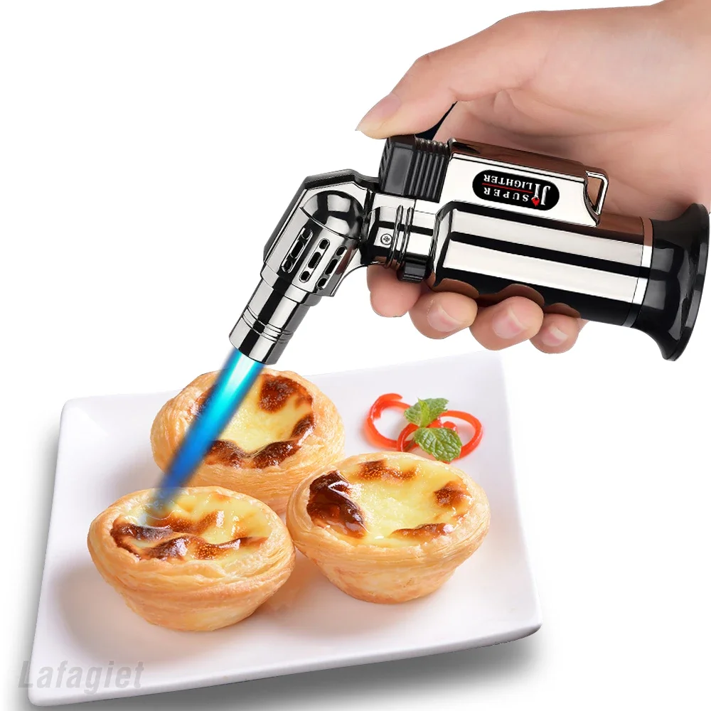 Metal Windproof Turbo Gas Lighters Welding Torch Kitchen Cooking Adjustable Flame Powerful Spray Gun Cigar Lighter For Men Gifts 1
