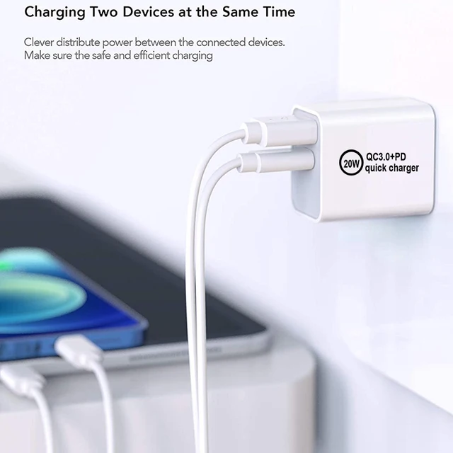 USB C Charger 20W, PD Charger 2 Port, PIQ 3.0 Durable Compact Fast Charger, Anker Nano Pro for iPhone 13/13 Mini/13 Pro/13 4