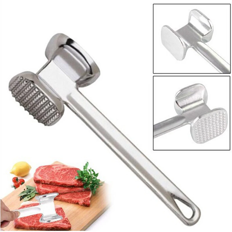 1Pcs Kitchen Gadgets Multifunction Meat Hammer  Double-sided Loose Tenderizers Portable Steak Pork Tools Aluminum Alloy