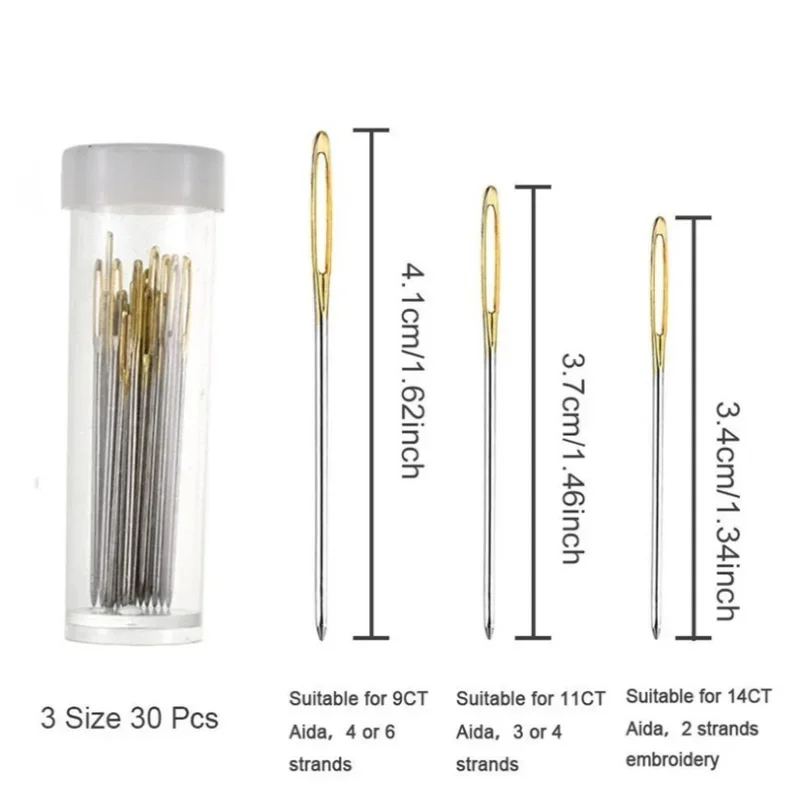 Delysia king 30 needle cross stitch craft embroidery tools sewing needles crochet needles sewing knitting tools embroidery kit