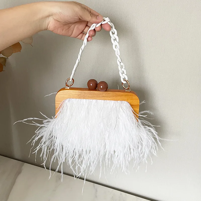 fluffy feather bag