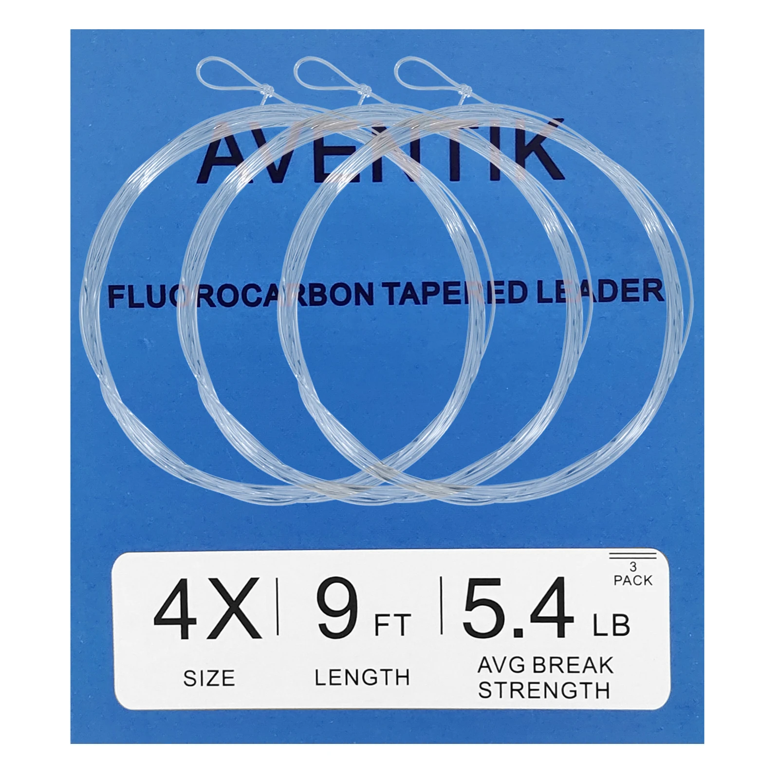 

3pcs Pro Looped Premium Fluorocarbon Tapered Leader Fly Fishing Line Leaders
