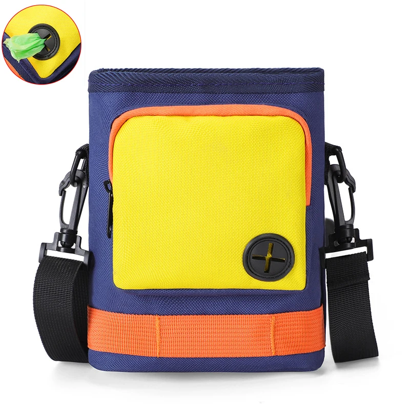 Dog Training Waist Bag Hands-Free Shoulder Bag Candy Treats Pouch Dog Feed Bowls Storage Water Cup Bags Pet Walking Bungee Leash