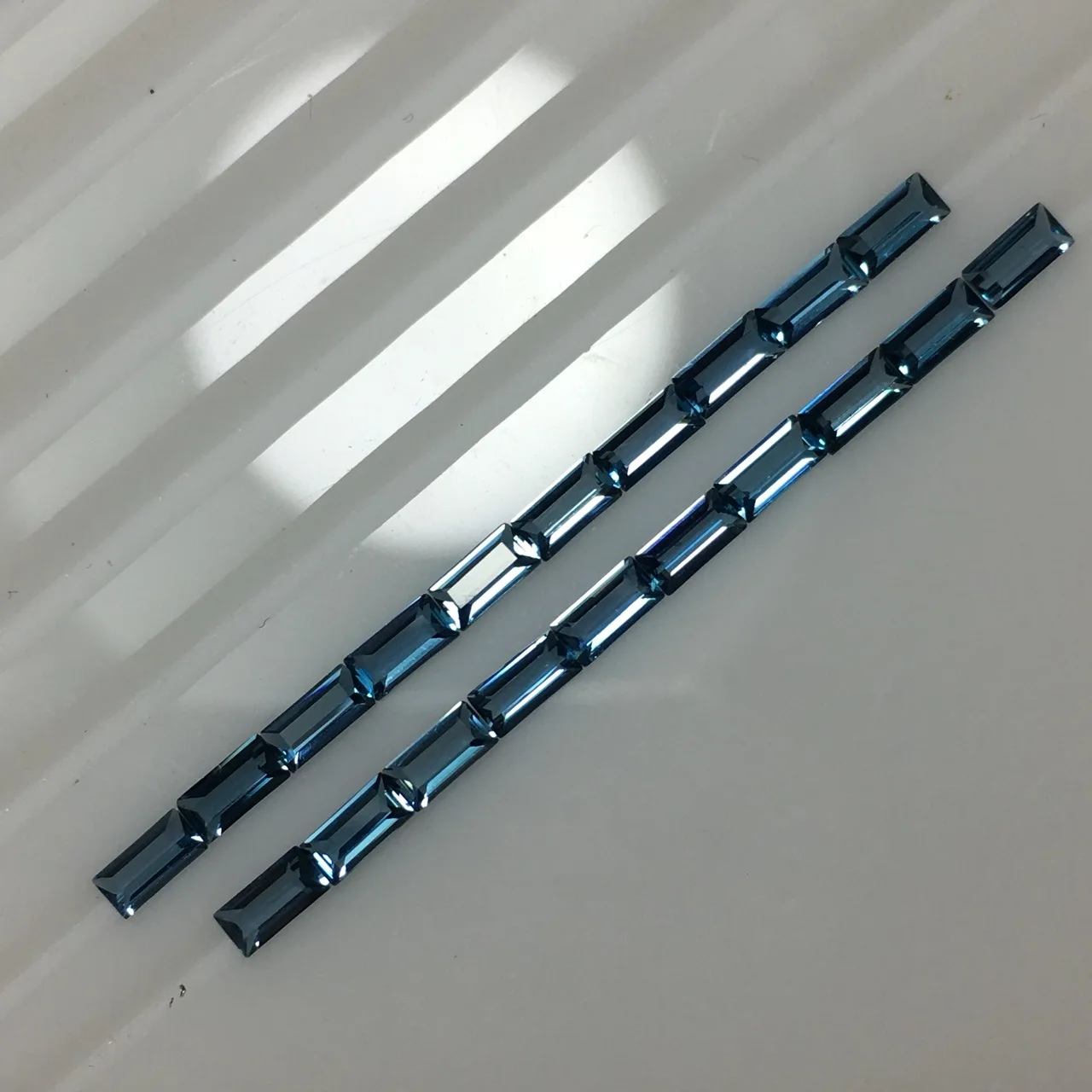 Natural London Blue Topaz Rectangle Cut 2x4mm Small Size Gemstones Jewelry DIY Making Stone