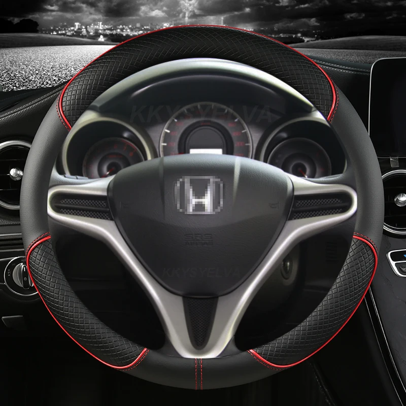 Pu Leather Car Steering Wheel Cover For Honda Fit Jazz City 20092013