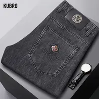 Men Jeans Stretch Straight Leg Casual Slim Fit Denim Pants Male Brand Luxury Design Business Classic Autumn and Winter Pants