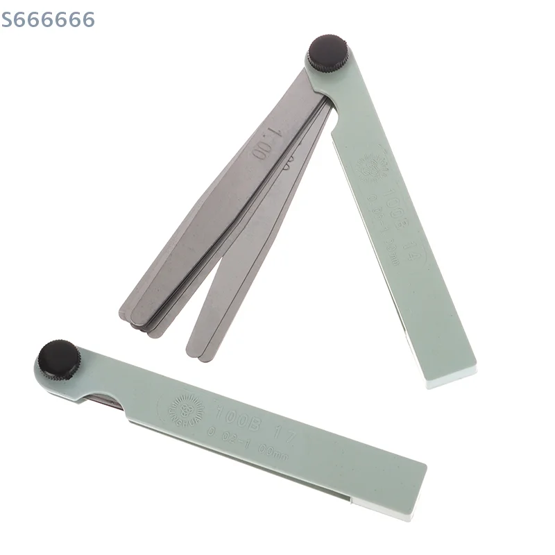 Feeler Gauge Metric Thickness Gauge Set 14/17 Blades Feeler Stainless Steel Gap 0.05-1.0mm Thickness Filler Tool