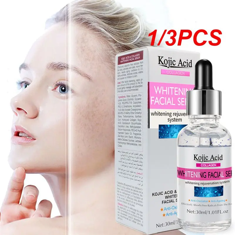 

1/3PCS 30ml Kojic Acid Facial Serum Brightening Moisturizing Collagen Whitening Serum Stock SolutionFace Mask Hydrating Skin