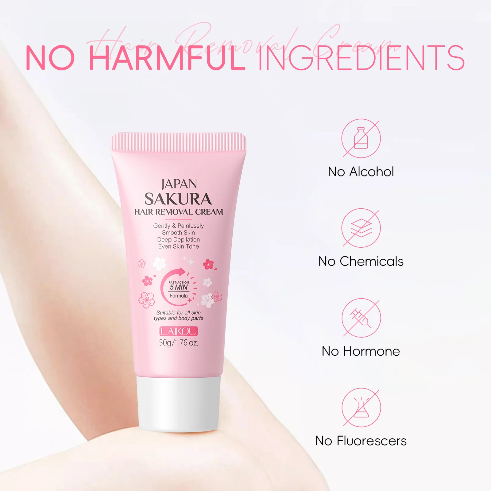 LAIKOU Hair Removal Cream Intimate Areas Epilator Cream Painless Health Hair Remover Growth Inhibitor Woman Body Care 50g 6