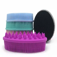 Baby Silicone Shampoo Brush for Kids Children Soft Boy Girl Shower Bath Brush Head Hair Washing Massage Brush Wipe Comb Cleaner
