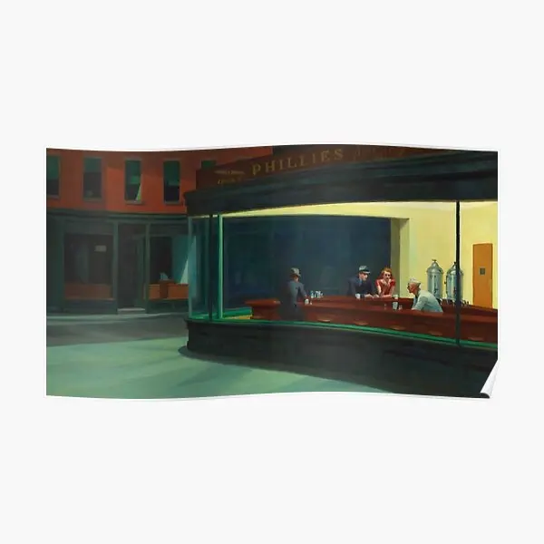Nighthawks Edward Hopper Poster Vintage Room Painting Picture Decor Home Print Wall Art Decoration Modern Funny Murale No Frame