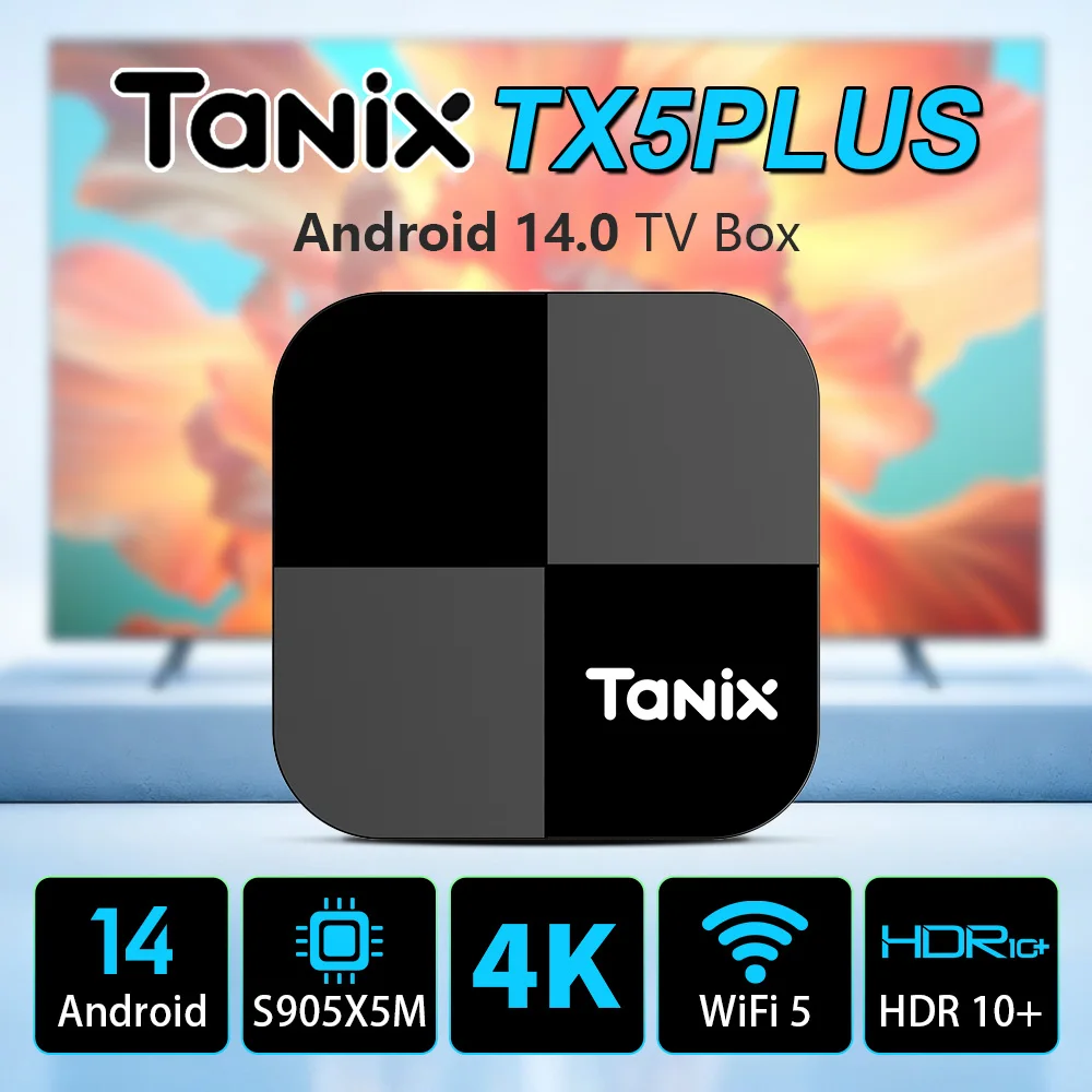 Original New Tanix TX5 PLUS Android 14.0 TV Box Amlogic S905X5M