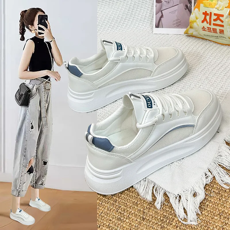 

2023 Summer New Korean Edition Little White Shoes Women's Fashion Student Thick Sole Matsuke Shoes Casual Shoes Board Shoes