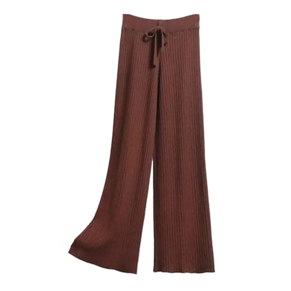 

Autumn Drape Pants Women High Waist Drawstring Ribbed Straight Wide Leg Solid Color Baggy Pants Streetwear pantalones de mujer