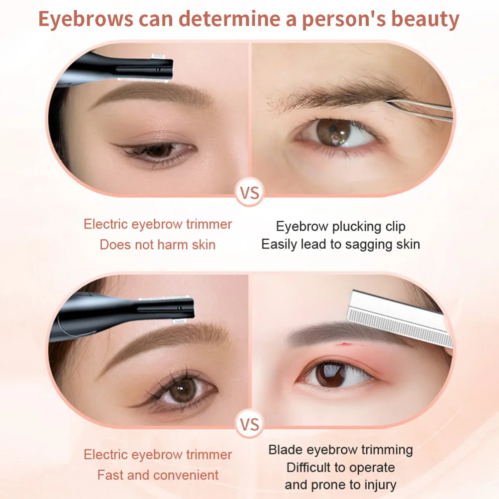 Portable Electric Eyebrow Trimmer Rotatable Head Eyebrow Trimmer God Rechargeable Model Baby Shaving Electric Eyebrow Trimmer 4