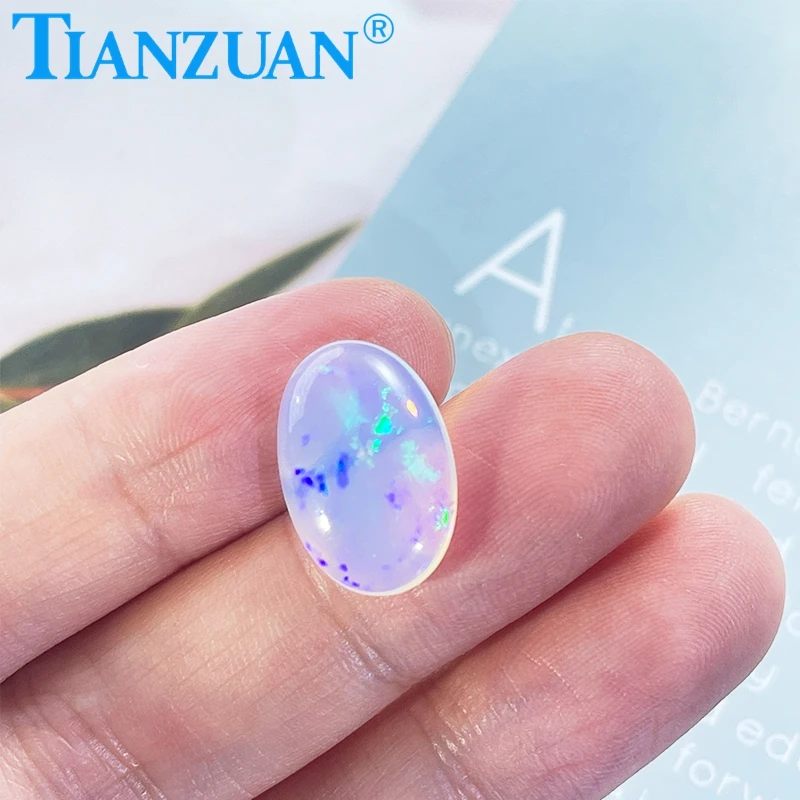 

4.5CT Natural Opal Stone Oval Shape Flat Base Cabochon Opal Stones Semi-Precious Gems Beads For Jewelry