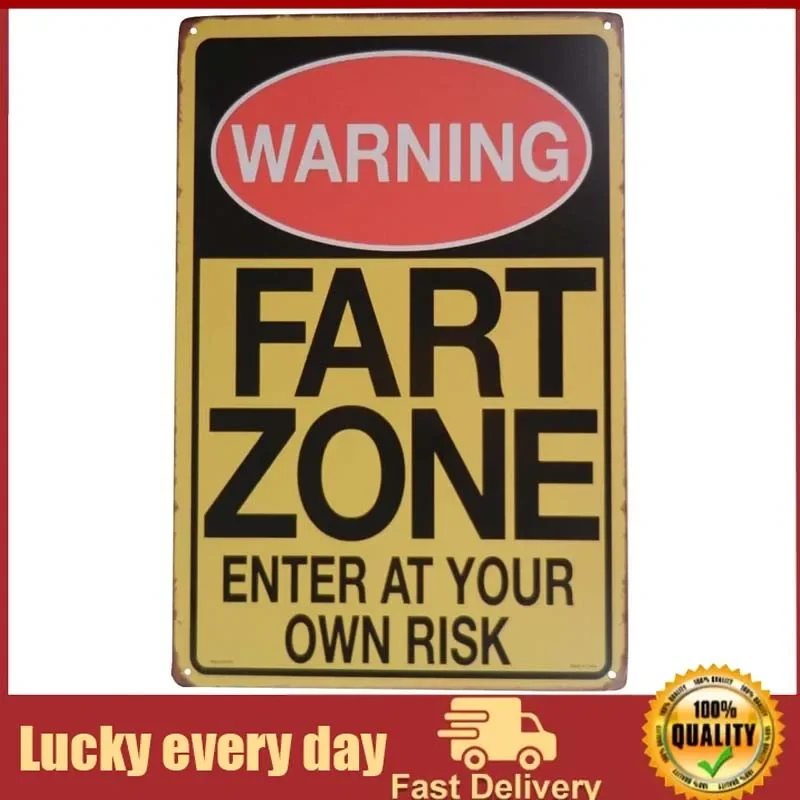 

Warning Fart Zone Funny Tin Sign Bar Pub Garage Diner Cafe Home Wall Decor Home Decor Art Metal Poster Retro Vintage