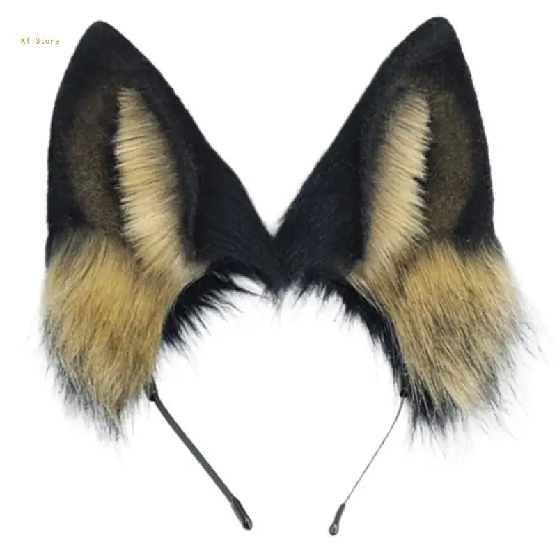 

Animal Cosplays Costume Fauxs Furs Wolf Cats Foxes Wolf Fuzzy Tail Ears Headbands Halloween Party Costume Accessories