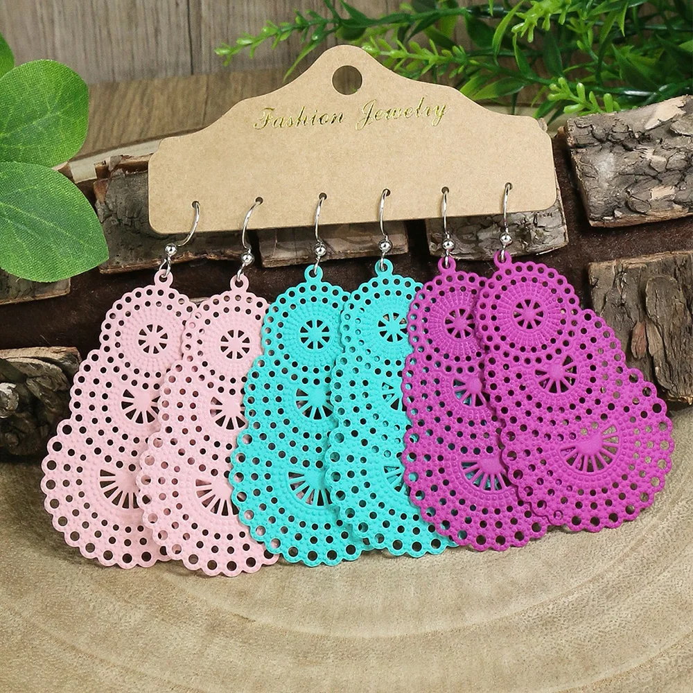 Bohemian Fashion Earrings Personalized Set Temperament Simple Droplet Hollow Multi Layered Holiday Gift drop earrings dangle earrings long earrings pendant earrings dome teardrop earrings layered knot earrings