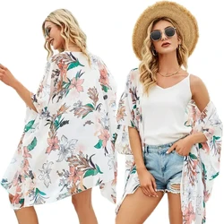 Women's Tops Boho Loose Tassels Coverups Beach Swim Bikini Kimono Cardigan Bathing Suit Cover Ups Blouse Swimwear Resort Wear