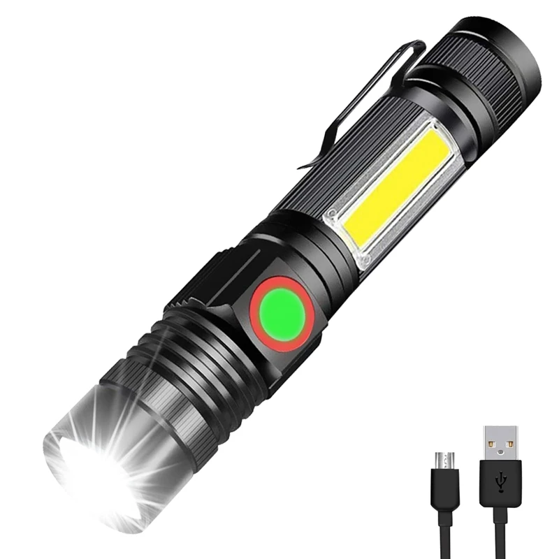 

LED Flashlight Rechargeable Super Bright Magnetic LED Flashlight With Cob Light,Waterproof Pocket Flashlight