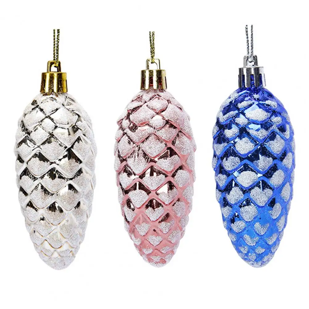 

Exquisite Pine Cone Decoration Colorful Glitter Pine Cone Ornaments for Christmas Tree Hanging Decoration Holiday Party Scene