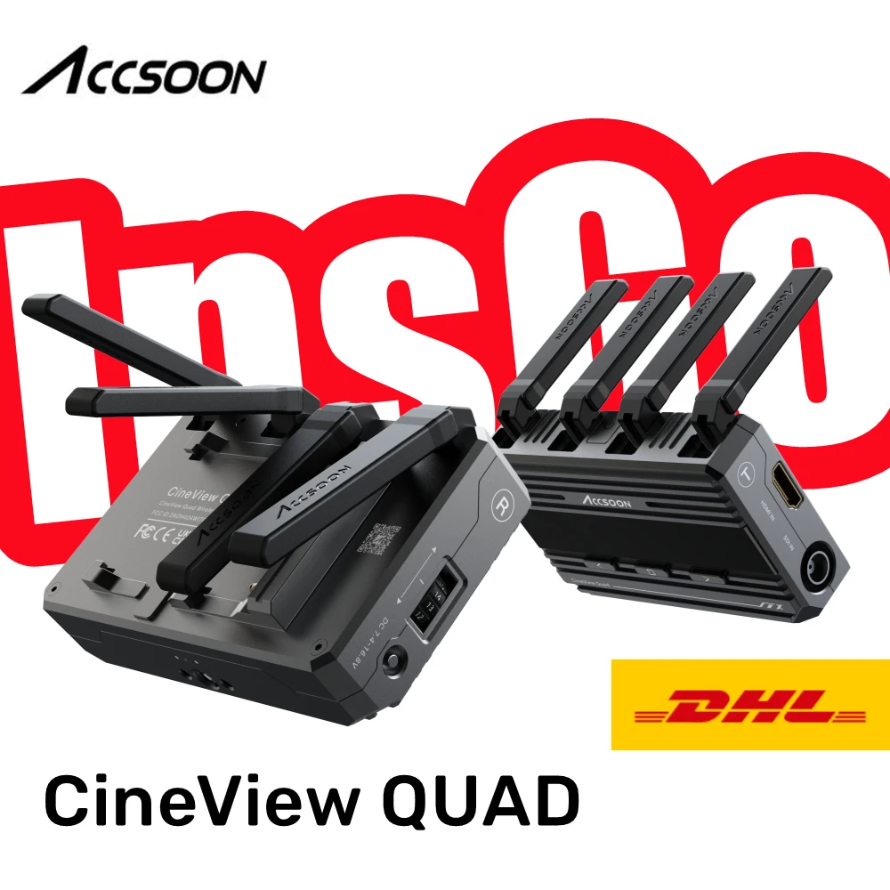 

Accsoon CineView Quad HE Wireless HD Video Transmission 500ft HDMI SDI Dual-Band Near-Zero Latency Transmitter Receiver System