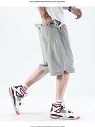 Short de sport surdimensionné 100% coton pour hommes, vêtement de qualité supérieure, coupe ample cinq Minutes pour la plage, tricoté pour la maison, vente en gros 