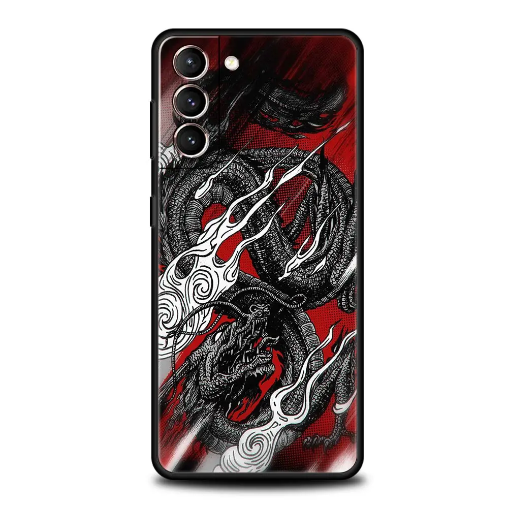 Mystical Dragon Soft Black Phone Cover