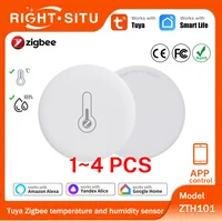 1~4pcs Tuya Zigbee 3.0 Temperature Humidity Sensor for Smart Home via SmartLife APP Remote Control Works with Yandex Alexa