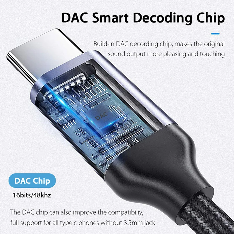 USB Type C to 3.5mm Aux Audio Cable For iPhone 15 Pro Plus Max Samsung S23 Oneplus Car Headphone Speaker 3.5 Jack Aux Cord