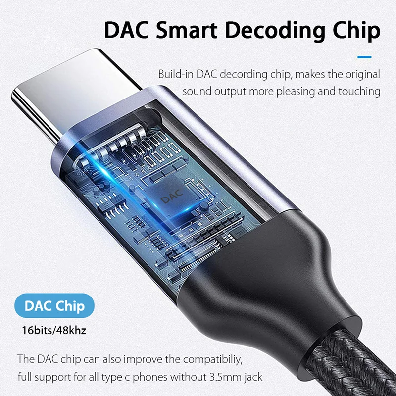 Comprar KEYSION USB tipo C a 3,5mm DAC Chip adaptador de