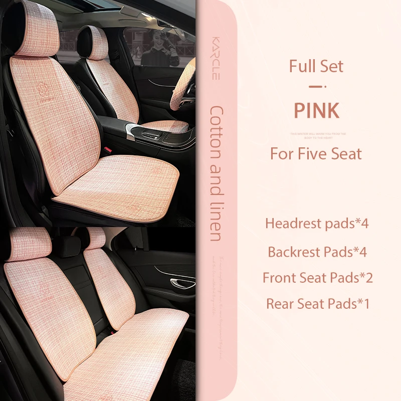 thumbnail image 1 of Funda protectora universal para asiento de coche, de algodón y lino, para parte delantera y trasera, accesorios para interior de coche, para SUV, furgonetas y camiones, 1 of 5