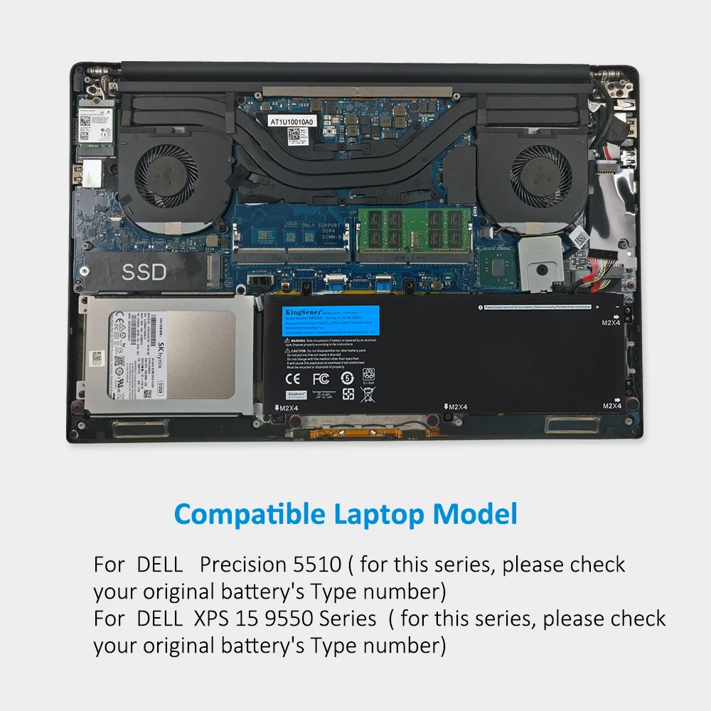 Kingsener Novo 4gvgh Rrcgw Bateria do Portátil para Dell Precision 5510 Xps 15 9550 Séries 1p6kd T453x Ferramentas Gratuitas - Imagem 6